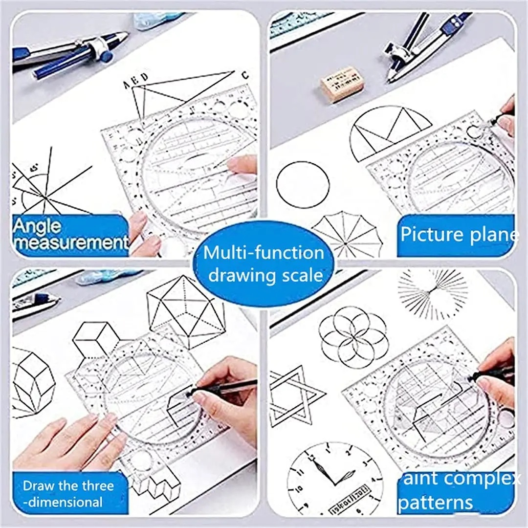 Strumento Di Pittura Magnetico Multifunzione - Righello Curvo E Compasso Per Disegnare Cerchi, Con Apribottiglie E Chiavi Integrate, Acciaio Inox - 3