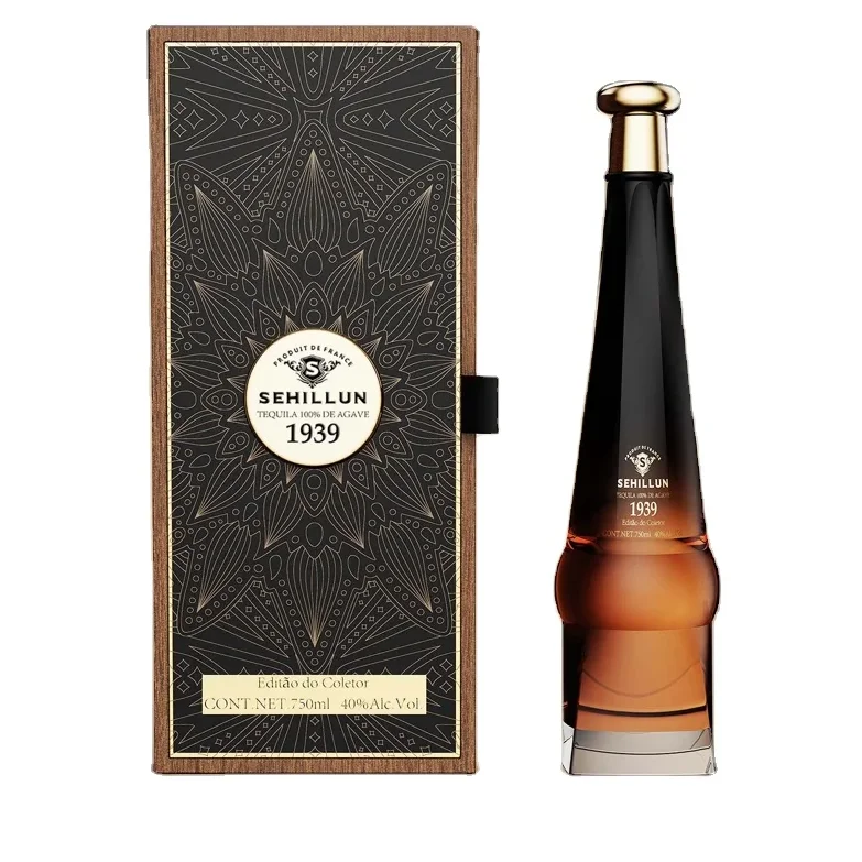 High Quality Custom Shape Empty 700ml 750ml Glass Bottle for Bottle Each Piece Intricately Carved