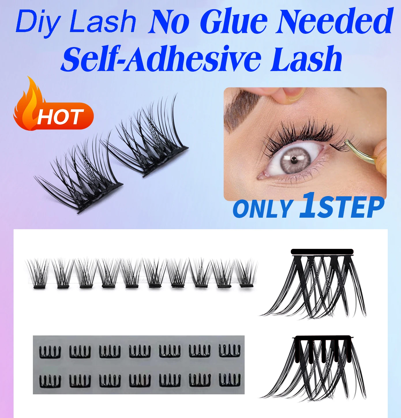 Factory Handmade Self Adhesive Diy Lashes Superfine Band Pre Cut Press