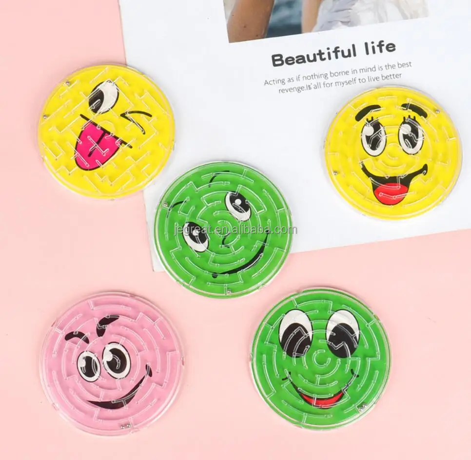 Mini Smile Face  Maze Puzzle Magic Intellect Ball for Children