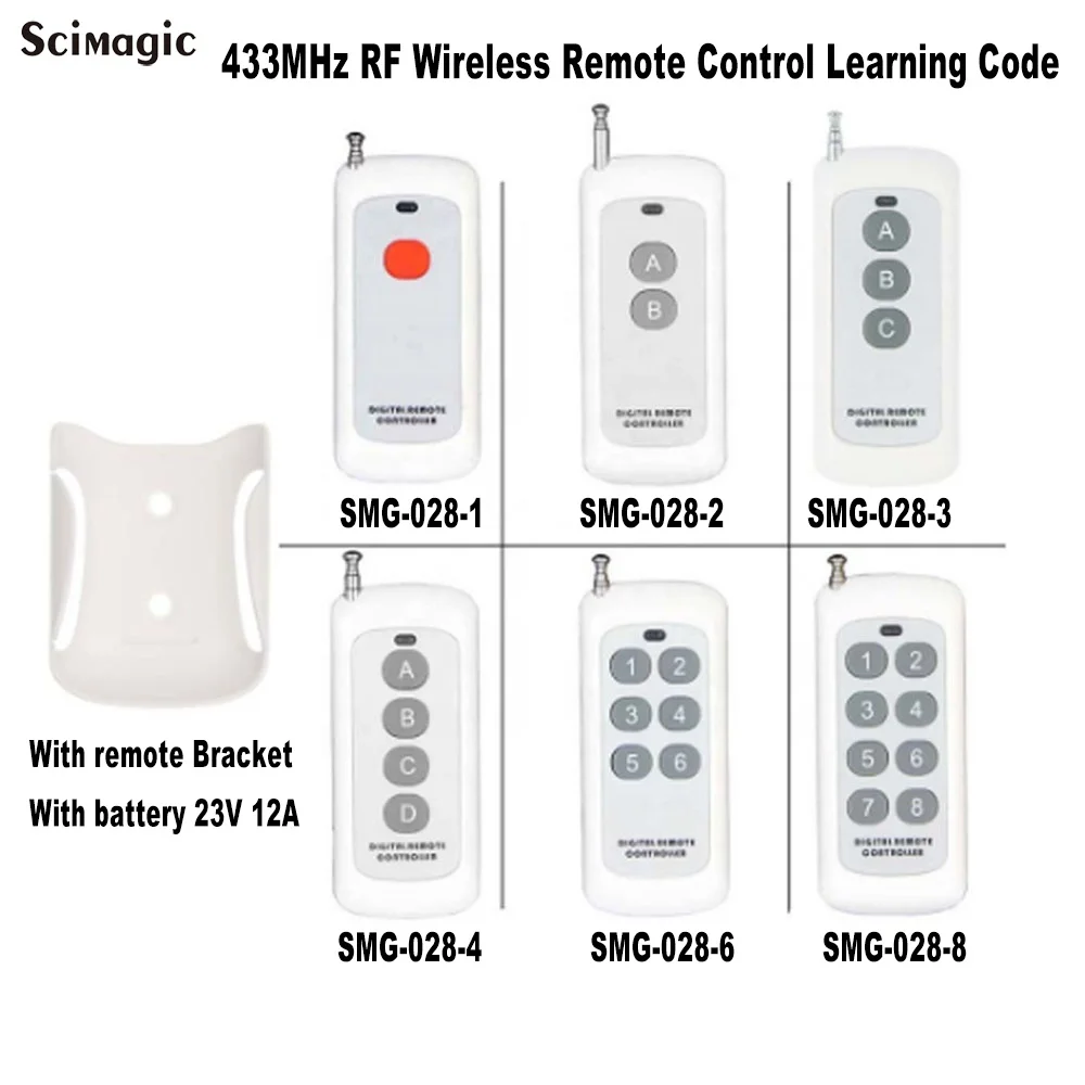 Wireless  Remote Control Switch Garage Door  Remote Switch 4 Button Silicone Remote Control Handheld Transmitter PT224 EV152