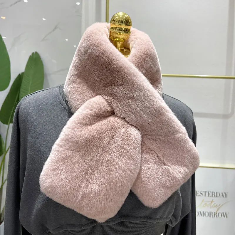 Rex Rabbit Fur Scarf Doublesided Thickening Warm Real Fur Winter