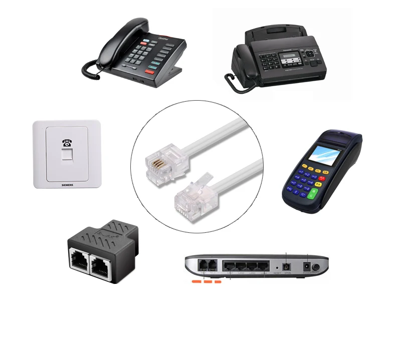 Phone Cord works with All Corded Landline Phones For Use in Office Black 11