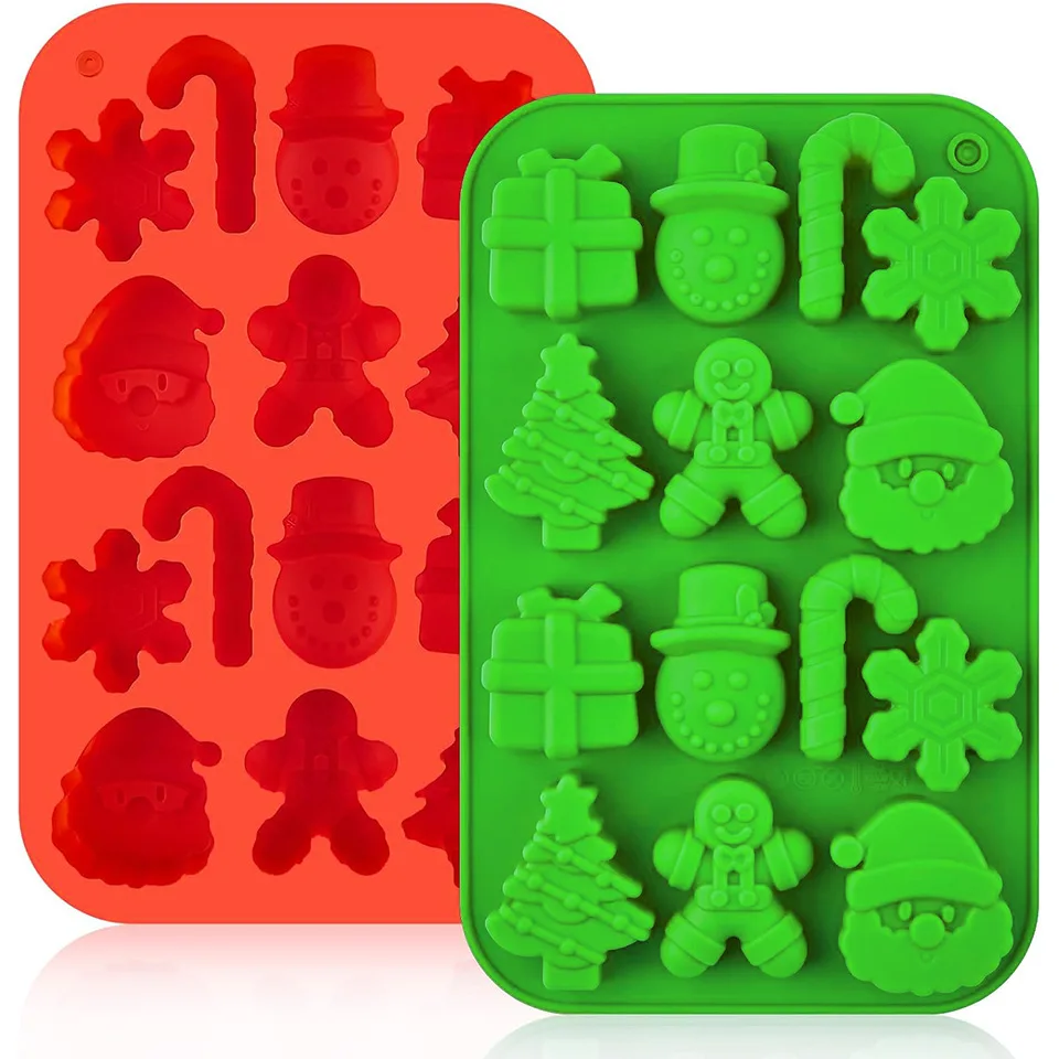 Christmas Series  Rectangle Silicone Chocolate & Candy Mold Handmade DIY Non-Stick Heat Resistant Soft Mold