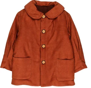 Customized Patterns Reversible Linen Woven Jacket for Girls New Vintage-Style Long Sleeve Casual Outfit Pockets Children's