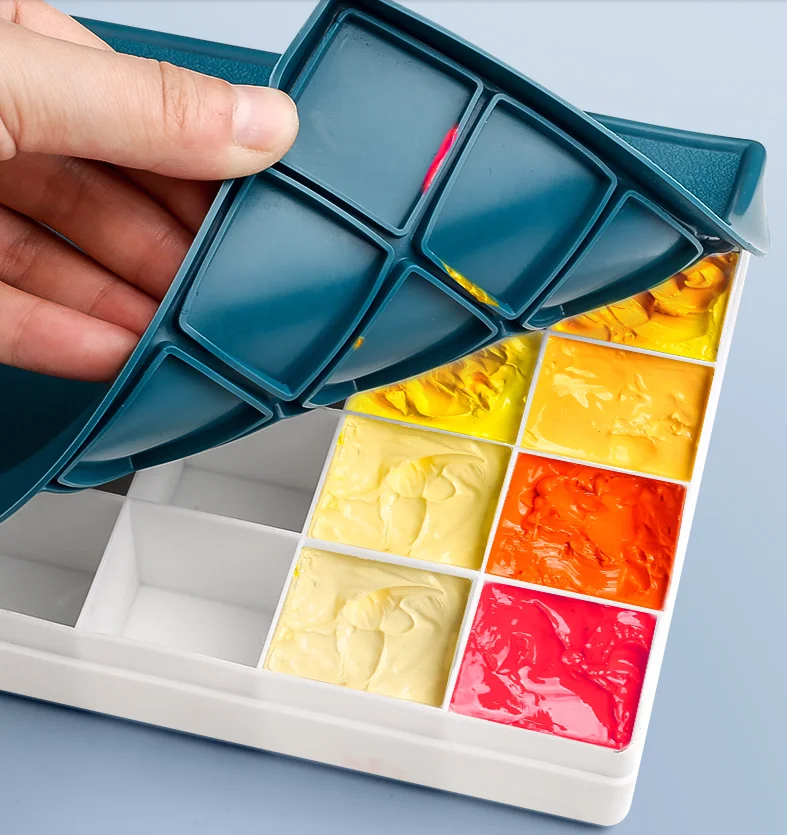 Watercolor Paint Palette Box Airtight 24 Deep Wells For Acrylic And Oil