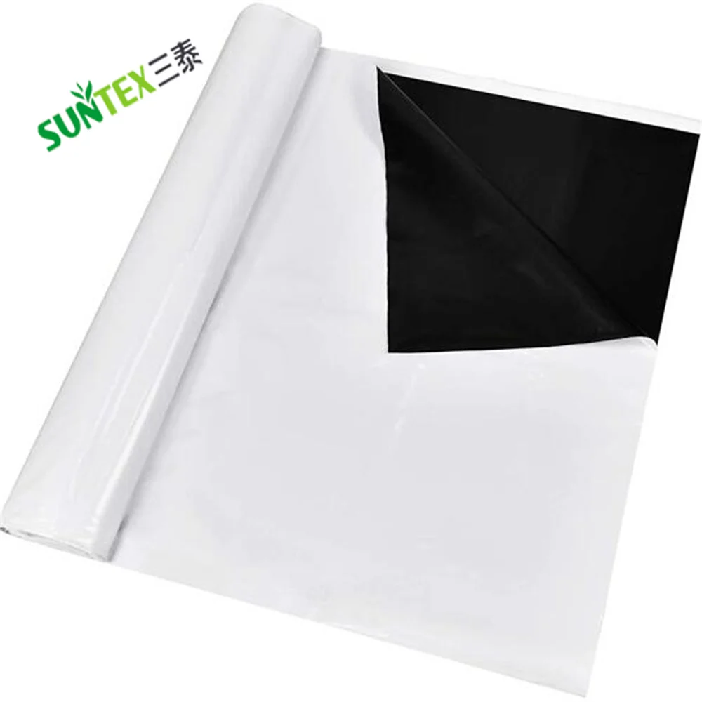 Farm Plastic Supply - Panda Film Light Deprivation Greenhouse Cover - 6 Mil - (10' x 50') - 100% Blackout Tarp, Black White Plastic Sheeting, Green