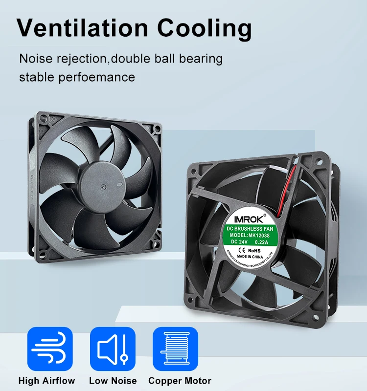 Imrok 80mm 12v Fan Dc Brushless Cooling Cooler 12v Exhaust Fan 8025 ...