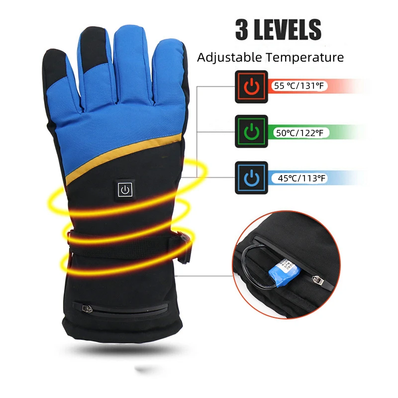 Настраиваемая перчатка с электрическим подогревом на батарейках, уличная и комнатная перчатка с аккумулятором, перчатки для восхождения, пешего туризма, велоспорта