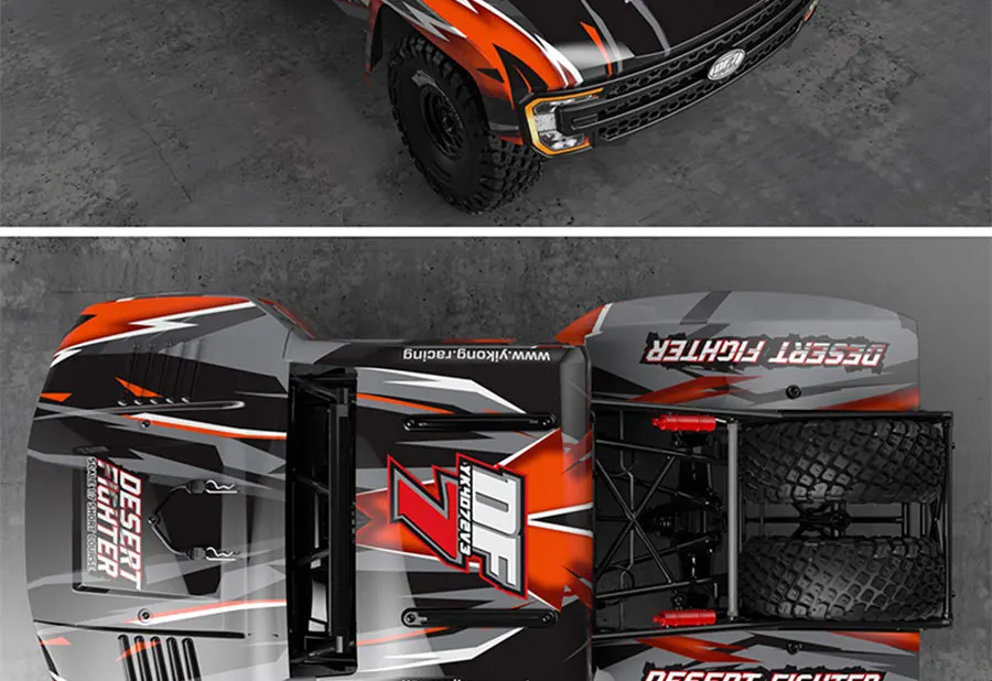 YK 1/7 4072v3 Rear Straight Bridge Desert Electric Short Truck Remote Control Car DF7 RC Remote Control Off-road Vehicle