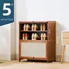 Scarpiera con anta ribaltabile marrone 5 strati 60 cm