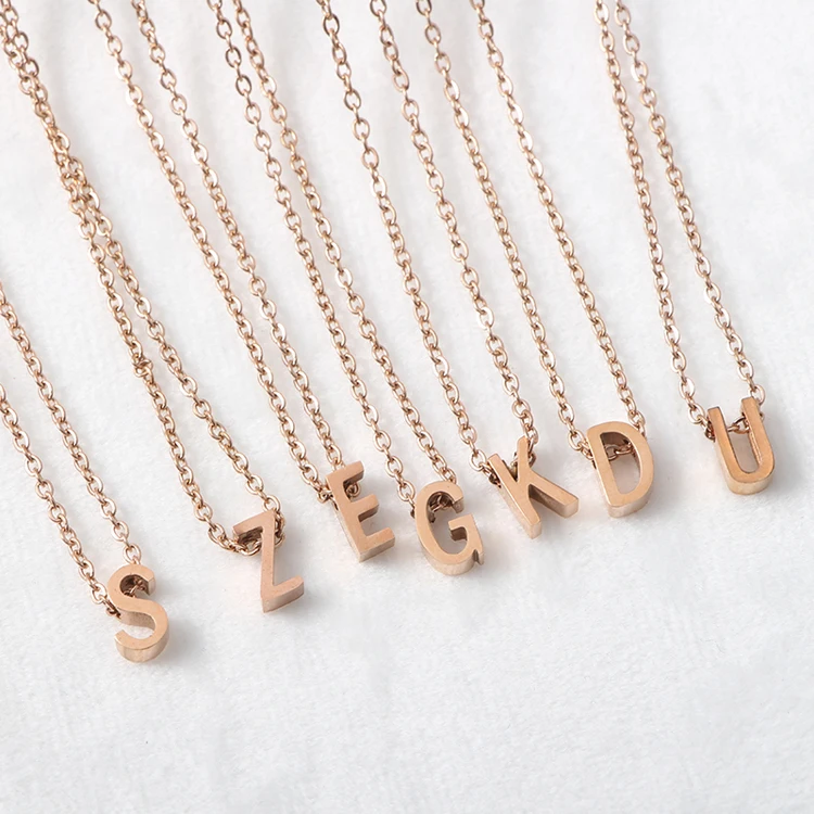 Initial Necklace Gold