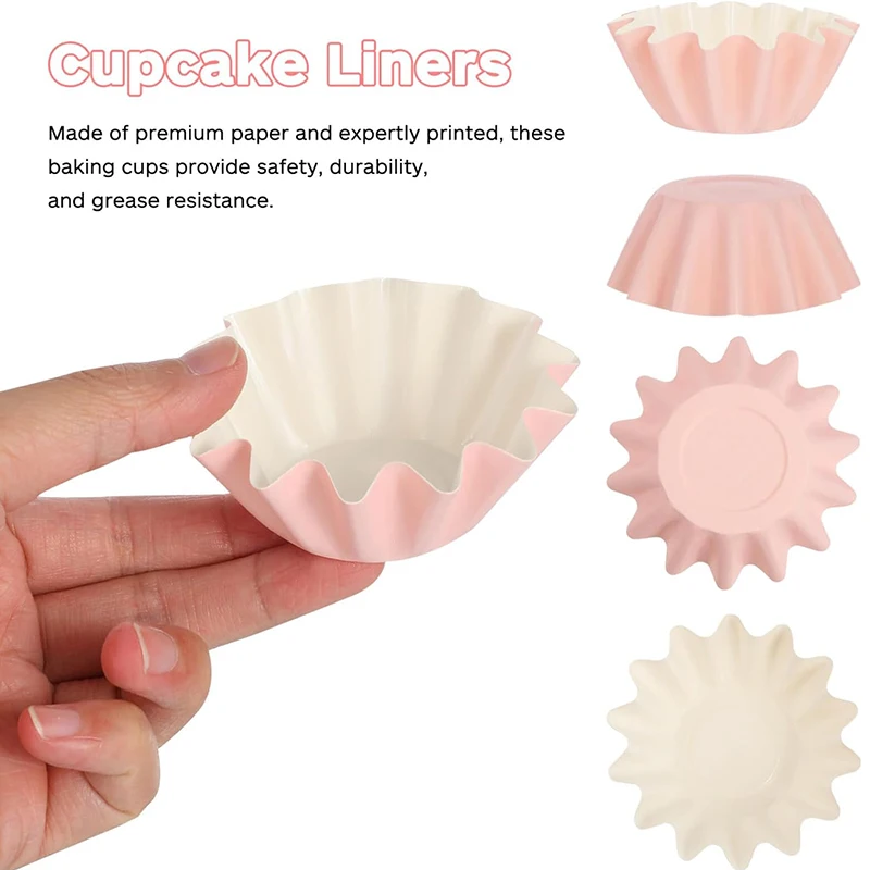 Standard Cupcake Wrappers Wave Muffin Liners for Baking