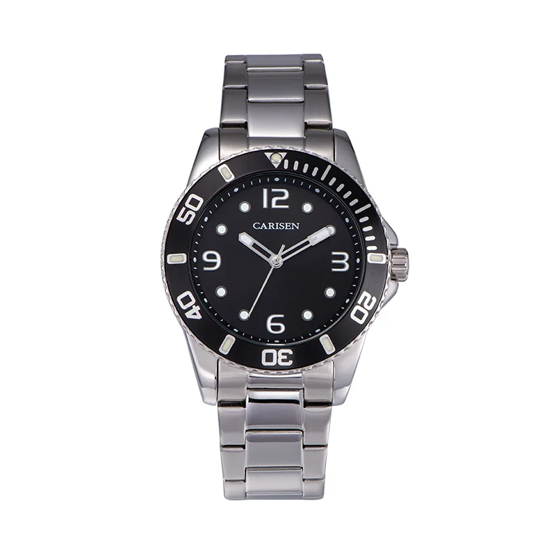 High Quality waterproof watches diver watch japan movt quartz watch stainless steel bezel Carisen timepieces