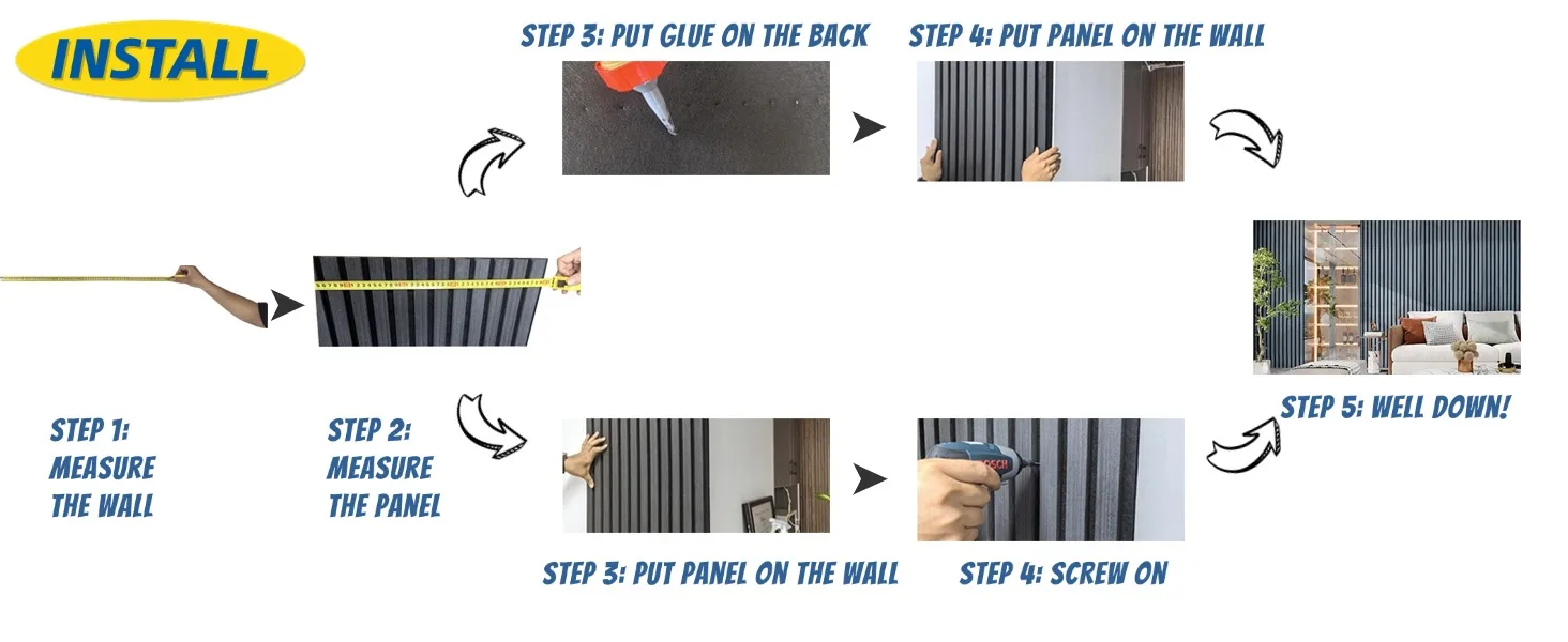 3D Fluted Matte Black Acoustic Wood Slat Wall Panels for Hotel Apartment Modern Sound Absorbing Luxury Interior Design supplier