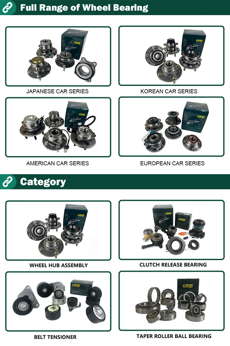 GOTO Auto Bearing Unit Front Rear Wheel Hub Bearing for Toyota Nissan Honda Hyundai Suzuki Ford Mitsubishi Japanese Car