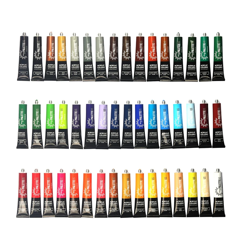 55pcs 48colors 22ml Acrylic Paint Set With Brushes And Palette