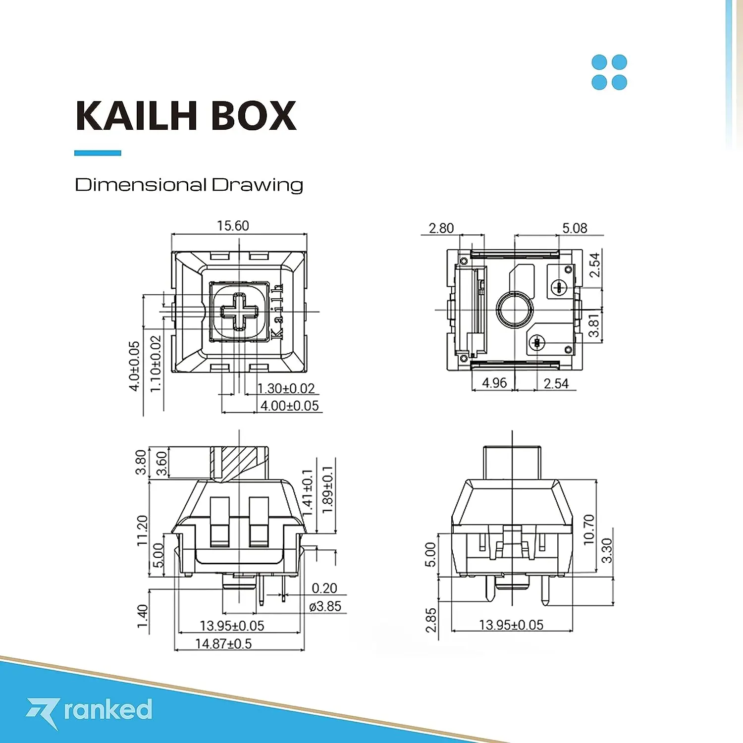 Mechanical Switches Brown Kailh Box Switches 3 Pin Tactile 50g Switches