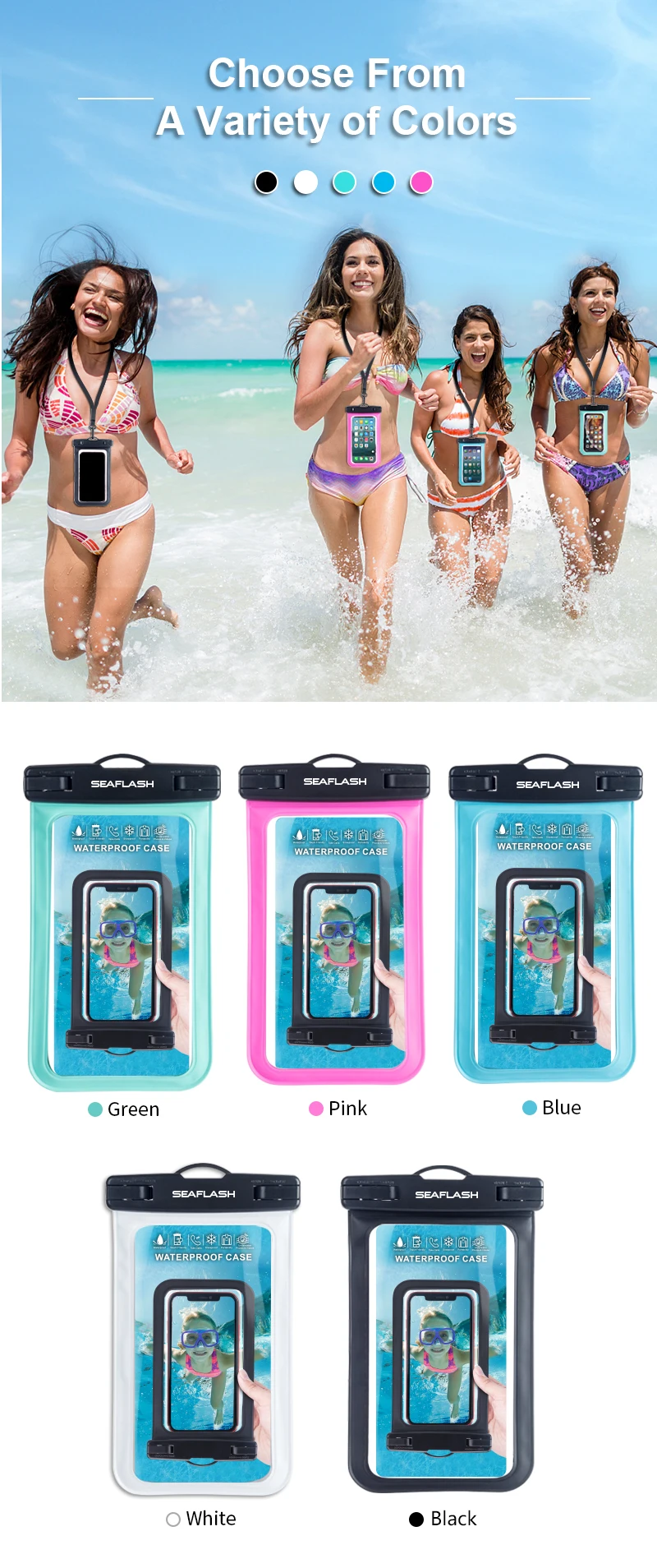 2021 Factory Simple Style Underwater Swimming Phone Bag Waterproof Phone Case With In Stock