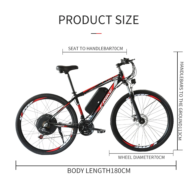 26 '' Aluminum 1000w 48v E Mountain Bike / 7 Speed Electric Mountain ...