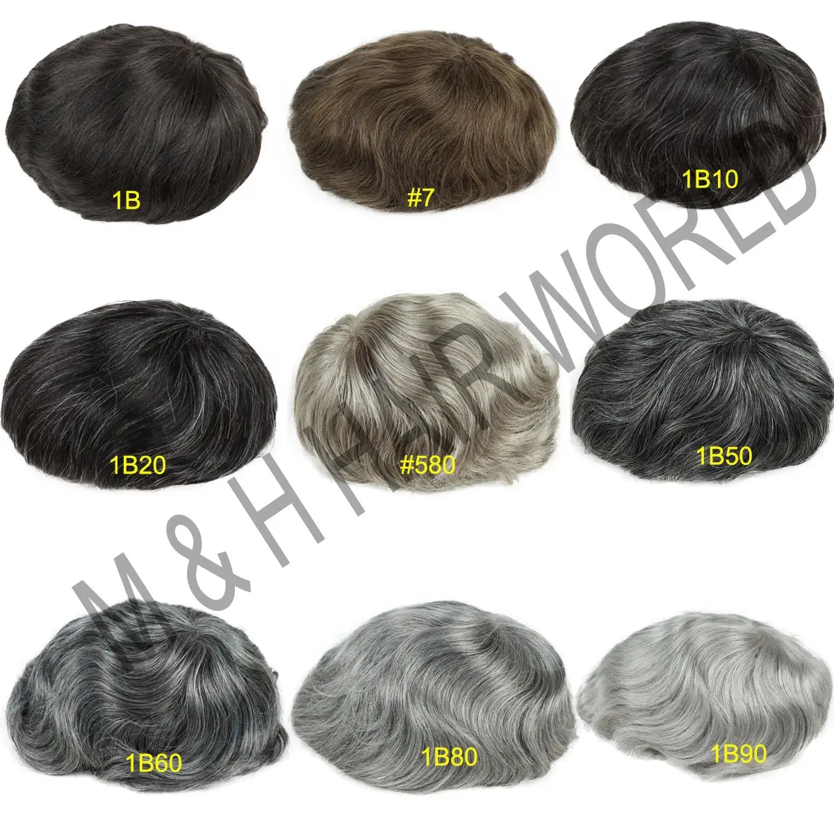 Perruque Pour Homme En Cheveux Naturels Noirs | Modèle XAVIER 1B | Bonnet Moyen | Neuf Avec étiquettes