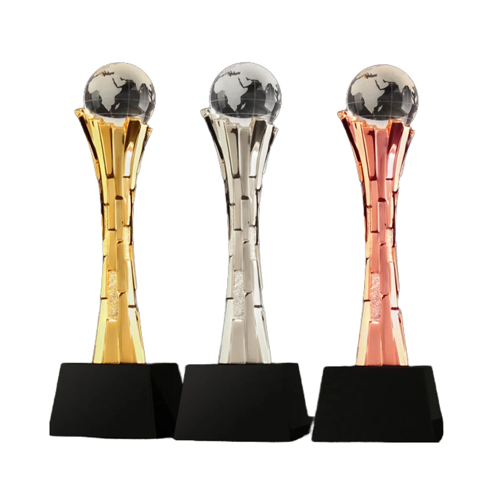 Hot Sale Shining Custom Earth Crystal Metal Award Trophy Creative Design for Business Gifts