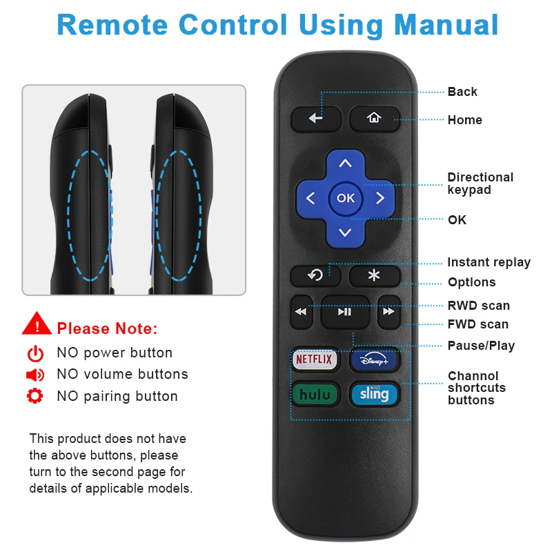 Wholesale Infrared Remote Streaming Device Universal Remote Control Replacement for Roku Express Remote Roku XD HD XS1 2 3 4