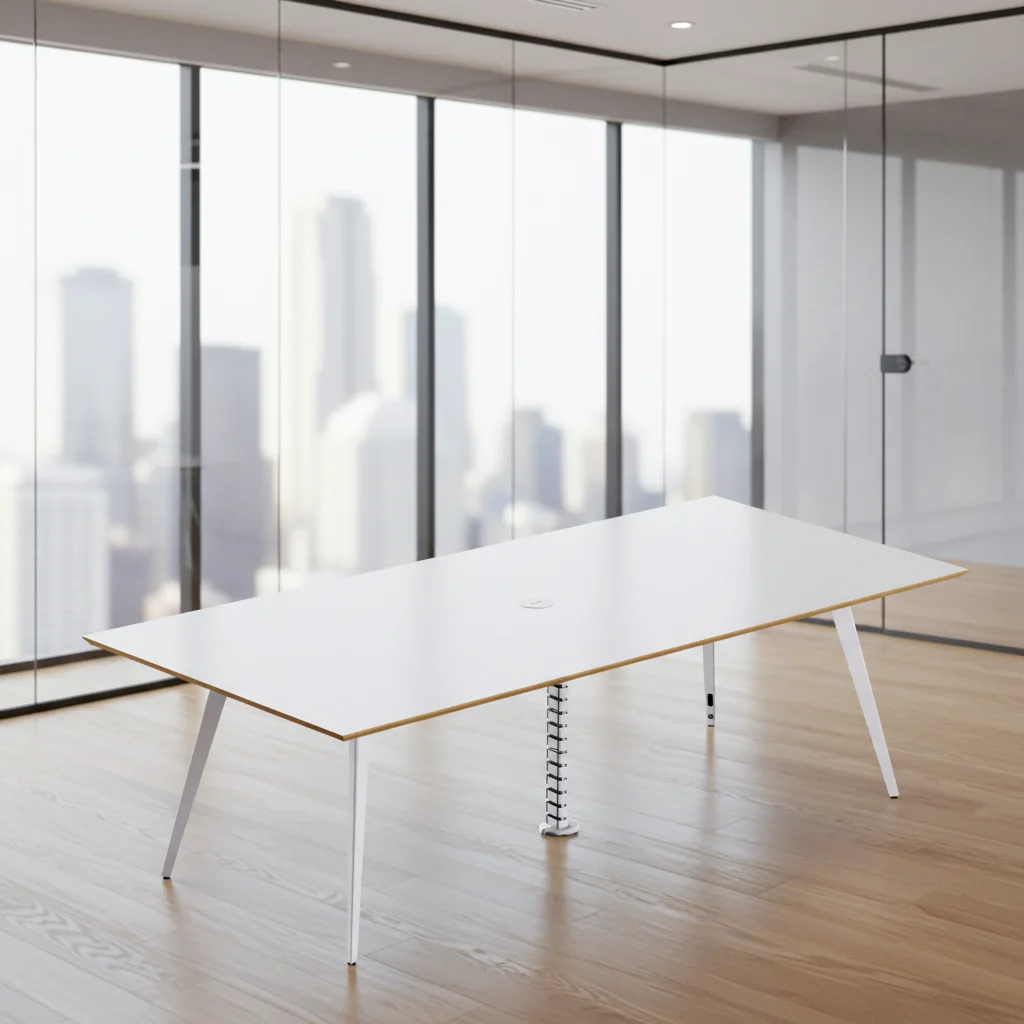 Professional Conference Table with Integrated Power Outlet and Steel Frame Modern Design for Office Boardroom 3