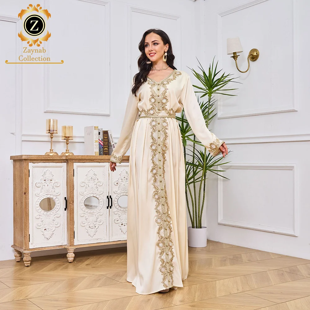 Zaynab Abaya Eid Dresses Long Sleeve New Style Abaya Maxi Dress Dubia Eid  Qatar Abaya Women Muslim Dress Jalabiya