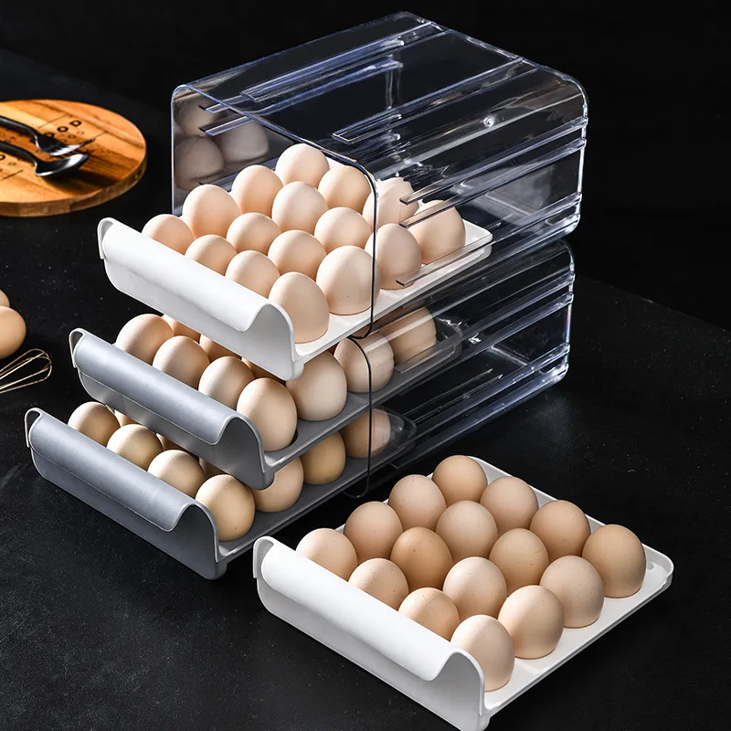 1pc Egg Storage Container, 15 Grids Large Capacity Egg Keeper, Refrigerator  Food Classification Storage Box