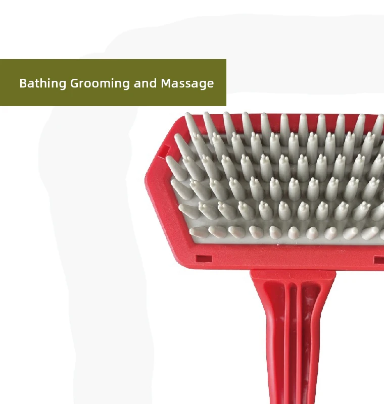 Dog Massage Brush Pet Bath Grooming Tool Hair Cleaning Slicker Soft