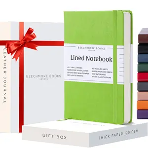 Included Gifts Box 5.8 X 8.3 Inch A5 Lined Pages Hardcover Leather Journal Notebook with Saddle Stitching Gift