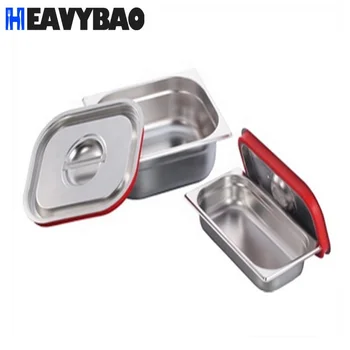 Heavybao Commercial Food Grade Silicone Lid Stainless Steel Buffet Gn Pan Cover For Kitchen Equipment
