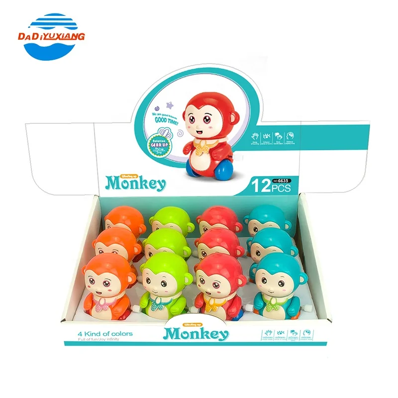 Красочные Мультяшные животные, пластиковые игрушки Windup