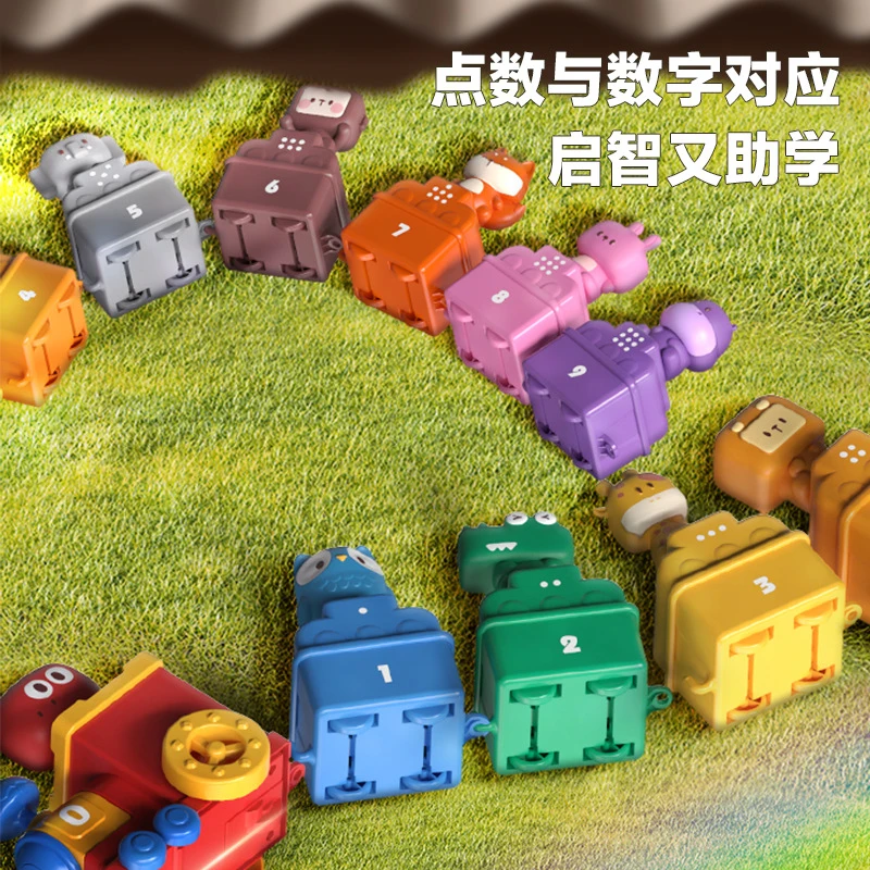 Kids Educational Learning Animal Train Peekaboo Animal Finger Puppet Sorting Stacking Montessori Toys Toddler Learning Toys