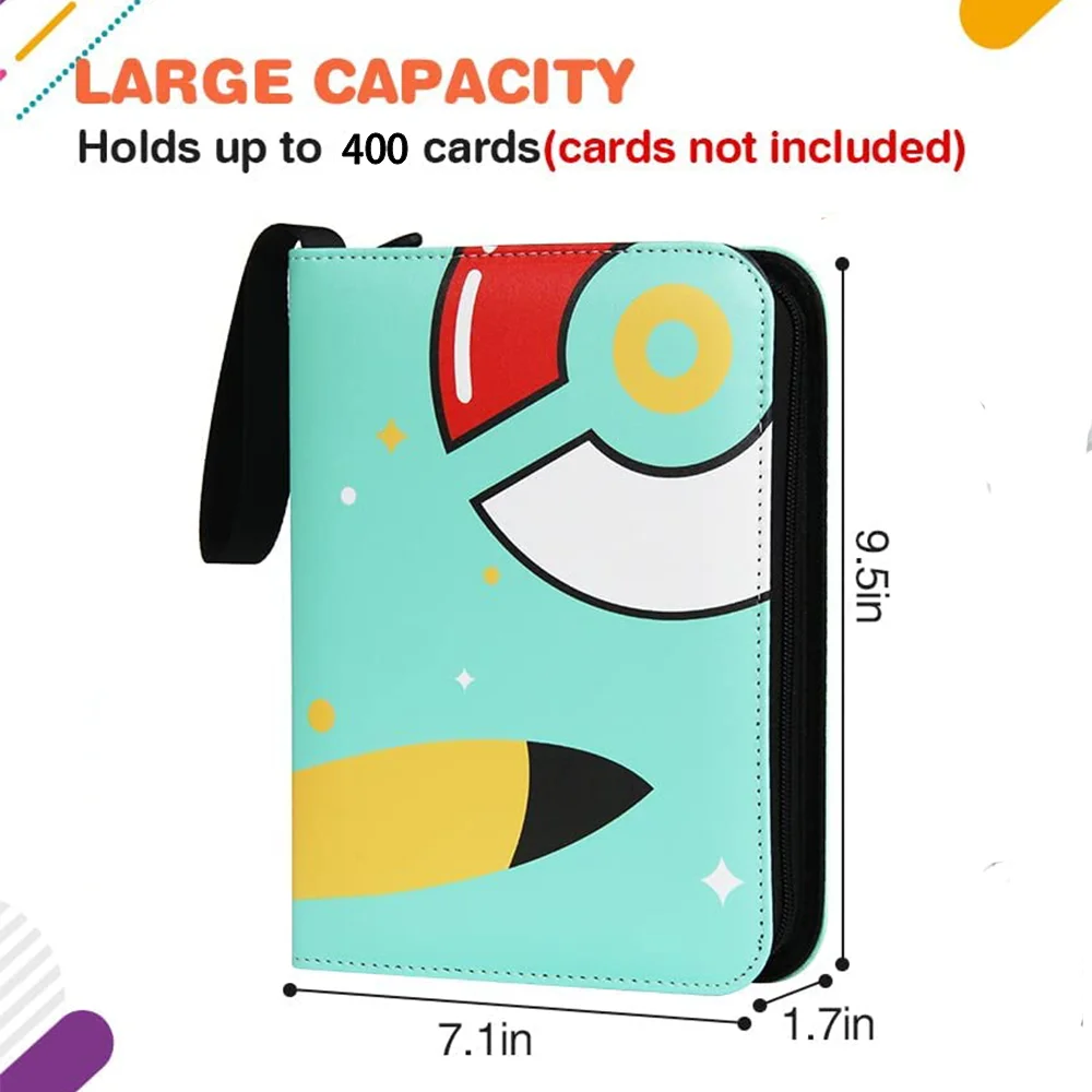 Trading Card Binder for Pokemon Cards Business Card Album Collection Book with 400 Pockets