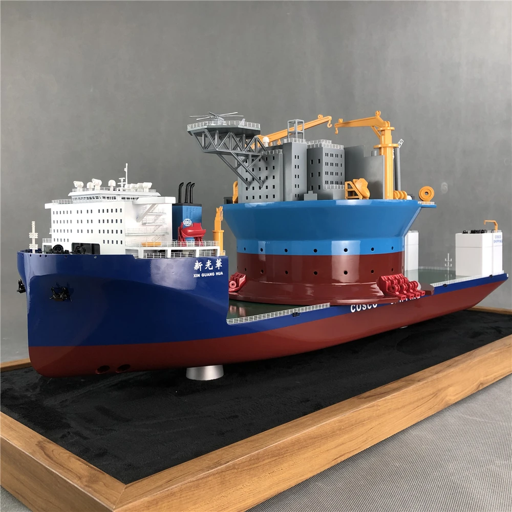 【A】Handmade 91cm Semi-Submersible Crane Ship Model Plastic Crafts for Cargo Marine Engineering Custom Made Toy Vehicle Present