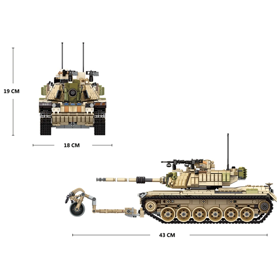 1753Pcs WW2 Swat Israel Main Battle Tank Weapons Model Building Blocks Toy Gifts 