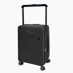 Luxury PP Material Hardshell Wide Aluminum Trolley Suitcase 20 25 Inch Large Two-Side Open Waterproof TSA Lock Luggage for