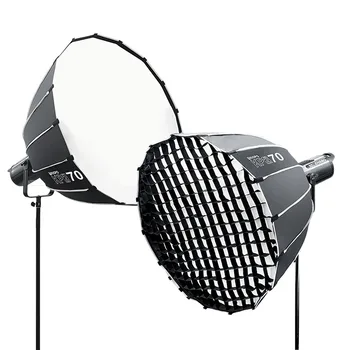 TRIOPO 70/90/120cm Parabolic Softbox Bowens Mount Soft Boxes with Honeycomb Grid for Godox SL60w Bowens Mount Lights
