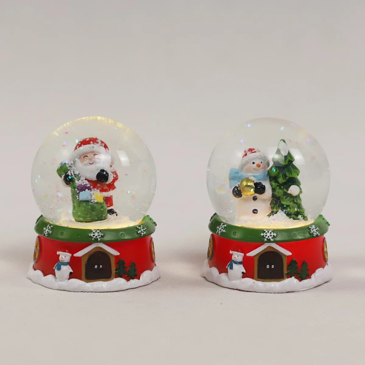 christmas crafts led snow globes balls decorative glass christmas ornament winter scenery rotate snowglobe birthday gifts