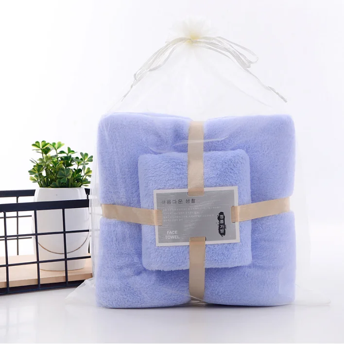 Packaging Luxury Highly Absorbent Colorful Bathroom Microfiber Coral
