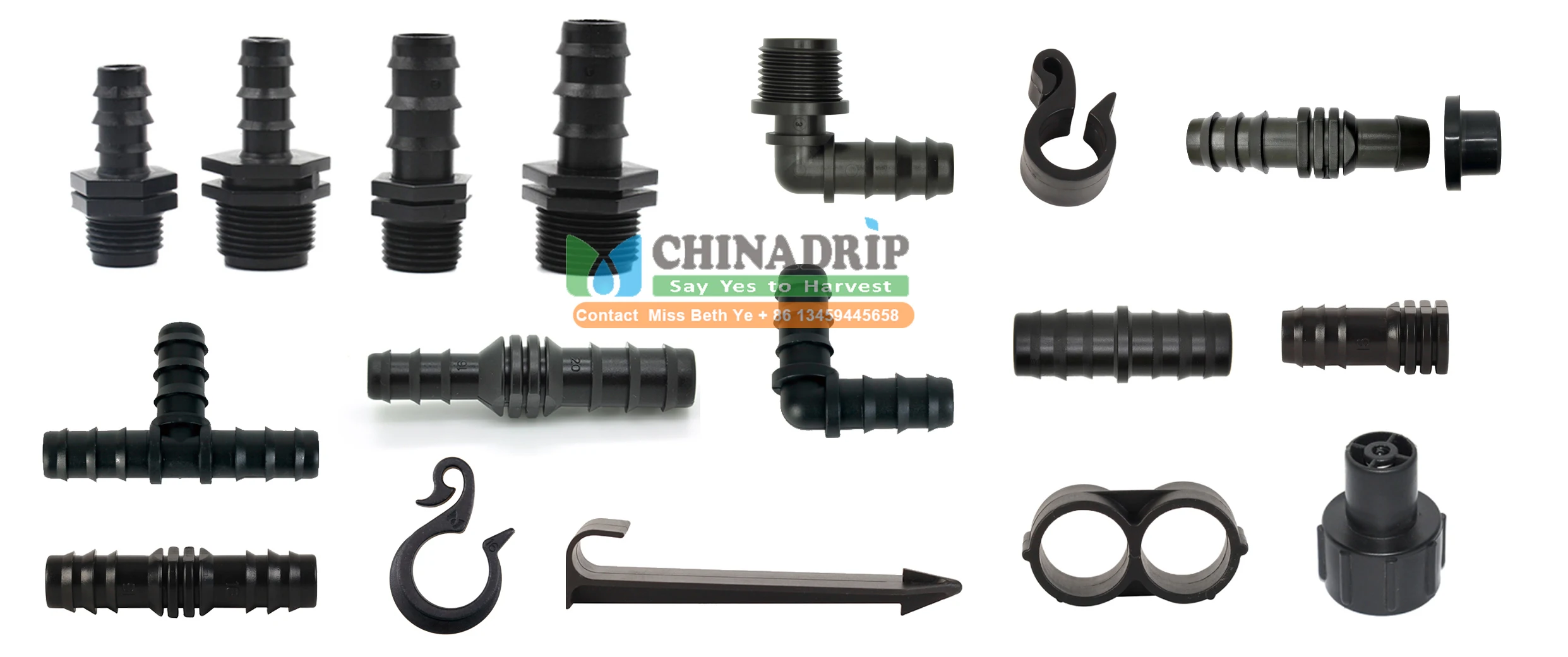 Micro Drip Irrigation System Plastic Barbed Tee Irrigation Black Poly