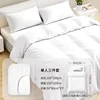 Juego de cama individual de tres piezas con sábana bajera blanca