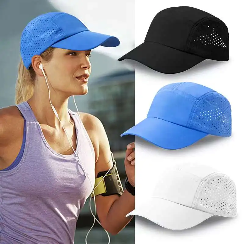 Soft Breathable 100% Polyester Running Sun Hat UV Protection 5-Panel Nylon  Waterproof Quick Dry Baseball Cap for Riding Camping