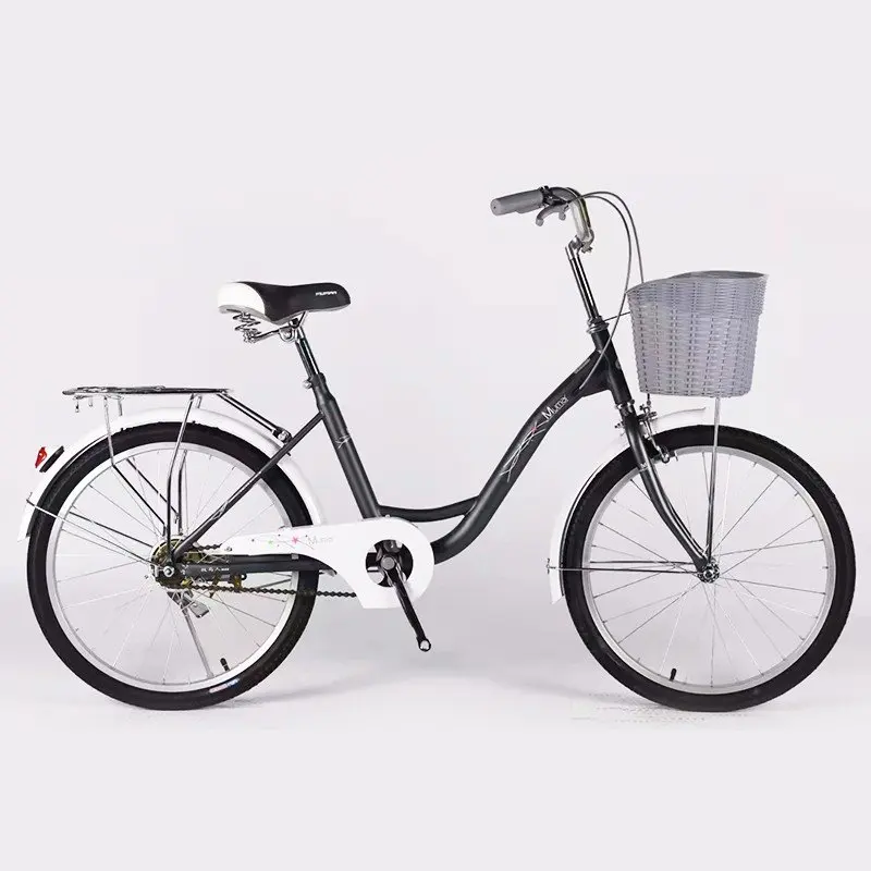 Classic Vintage Chrome Women's Racing Road Bike with Basket