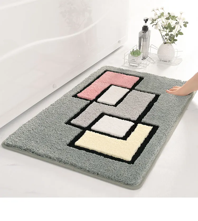 Luxury Soft Color Microfiber Non-Slip Super Absorbent Bath Carpet Mat Soft Absorbent Hairy Foot Mat details