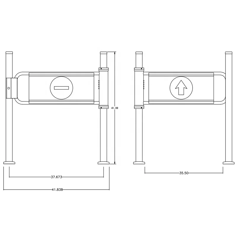 Supermarket Exit Control Counter Checkout Safety Manual Turnstile