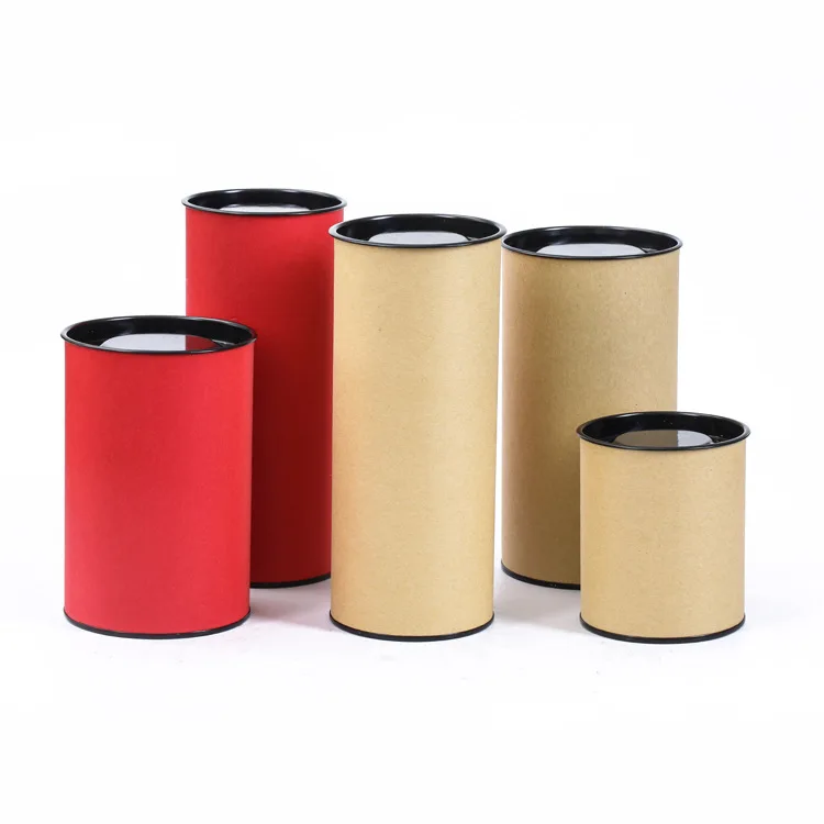 Green Grace Paper Tube Cylinder Packing Gift Box Kraft Paper Food Package