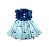 Navy Collar Sailboat Seagull Print Dress